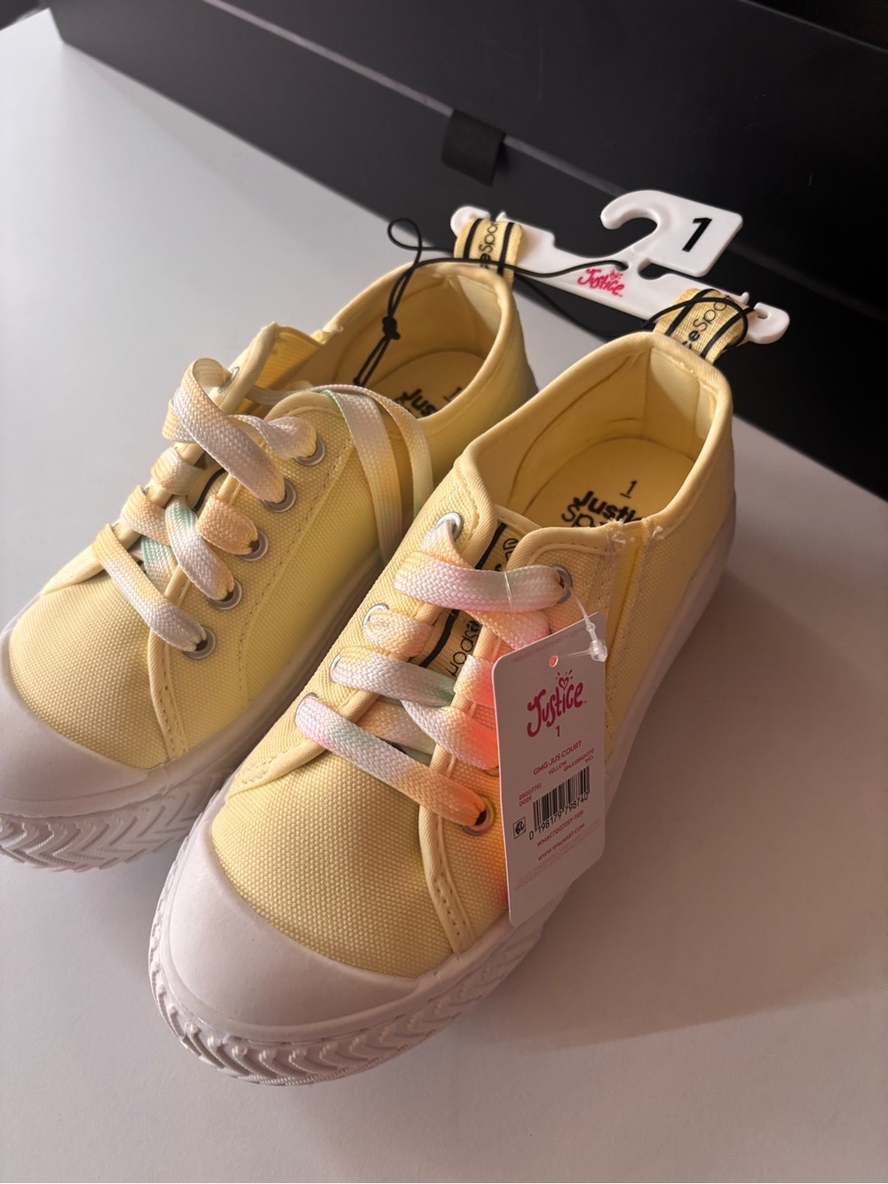 Justice Yellow Canvas Kids Sneakers with White Toe